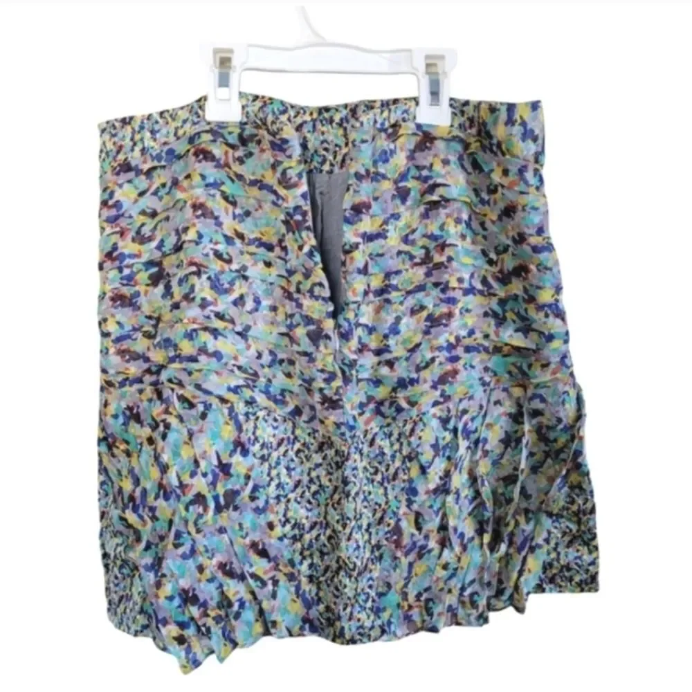 Twinkle 100% Silk Abstract Print Mini Skirt Blue Purple 4